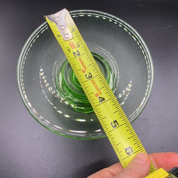 Uranium glass single candle holder 4” tall - Picture 3 of 4